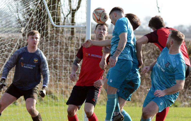 Scott Ferney went close for Tenby from a corner